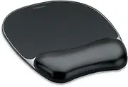 Fellowes Mouse Mat Wrist Support - Crystals Gel Mouse Pad with Non Slip Rubber Base - Ergonomic Mouse Mat for Computer, Laptop, Home Office Use - Compatible with Laser and Optical Mice - Black