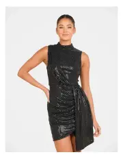 [Pilgrim] Bernice High Neck Mini Dress in Black