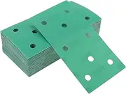 X AUTOHAUX Sandpaper Hook & Loop Sanding Sheets 7.09Inch x 3.74Inch Green 50 Pcs P600 Rectangular Flocking 8 Hole Efficient Grinding and Polishing
