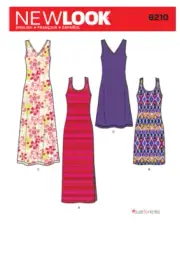 New Look Sewing Pattern 6210 Womens 10-22 Uncut Tunic Tank Dress Sleevless Knit