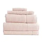 5pc Renee Taylor Primrose Cambridge Textured 650GSM Bath/Face/Hand Towel Mat Set