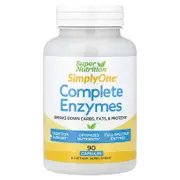 Super Nutrition, SimplyOne®, Complete Enzymes with Betaine HCl, Ox Bile Extract, Full-Spectrum Enzymes, and Bromelain, 90 Capsules