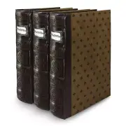 Bellagio-Italia Tuscany CD/DVD Storage Binder - Chestnut - Leather - 3 Pack