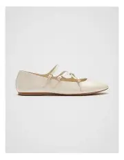 [Seed Heritage] Cameron Triple Strap Ballet Flat Ballet in Cream Patent