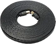 Shielded Flat Ethernet Cable CAT8 40GbE, 15.2m/50ft, 100% Oxygen-Free Bare Copper, Alum-foil Shielding, Fluke Test Approved, Backward Compatible, Black, CBE-EA8-150SFA