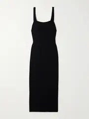 [HELMUT LANG] HELMUT LANG - Cutout Paneled Ponte Midi Dress - Black - US12 US 12 Black