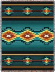 72x54 AYDIN Southwest Blue Tapestry Afghan Throw Blanket