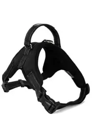 Dog Harness Soft Adjustable No Pull No Choke Reflective BLACK SMALL