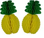 2 Pieces 8 Inch Pineapple Honeycomb Centerpieces Tissue Paper Pineapple Table Ha