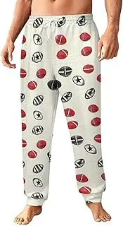 [Generic] Men's Sweatpants, Rugby and Star Elements Grid-74, Polyester Joggers, Sweatpants Jogging Pants for Workout Running