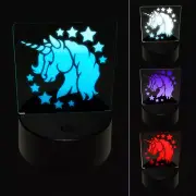 Magical Unicorn Head 3D Illusion LED Night Light Sign Nightstand Desk Lamp