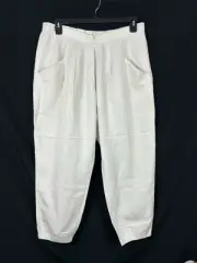 Eileen Fisher Slouchy Tencel Linen Pants Large Bone White Pockets Pull On NEW