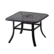 Crestlive Products Outdoor Side Table 17.5" Square Cast Aluminum Antique Brown