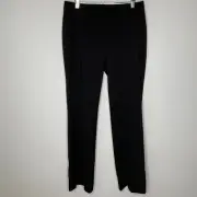 Hugo Boss Womens Pants Black Flat Front Wool Stretch Tulea3 Size 4