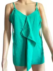 Bar lll Womens Parrot Green Pull Over Strap Top Blouse Size M