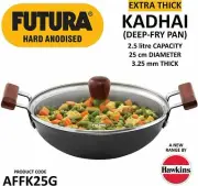 Hawkins Futura (AFFK25G) Hard Anodised Aluminium Deep Fry Pan, 2.5 litres, Black