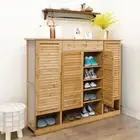 Bamboo Shoe Rack Shoe Case Shelf Book Case Shoecase Bookcase Storage Cabinet 竹鞋柜