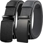 [Dcvmvmn] Men's Metal Automatic Buckle Elastic Belt Casual Nylon Tooling Training Belt Men's Trousers Belt, 11-2pcs