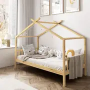 Oikiture Bed Frame Wooden Kids House Frame TOMI