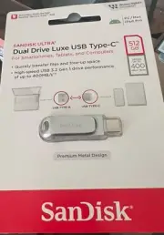 SanDisk 512GB Dual Drive Luxe USB Type-C Flash Drive - NEW SEALED