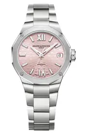 Baume & Mercier Riviera 10675 Automatic Bracelet Watch, 33mm in Pink at Nordstrom One Size