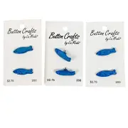 6 Button Crafts By La Mode Fish Buttons 1" 200 Turquoise Blue