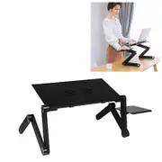 Foldable Laptop Stand with Dual Fans & Mouse Pad - 360 Degree Adjustable