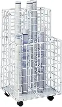Safco Products 3084 Wire Roll File, 4 Compartments - Heavy-Gauge Steel Rod - Supports up to 100 lbs - All-Surface Casters