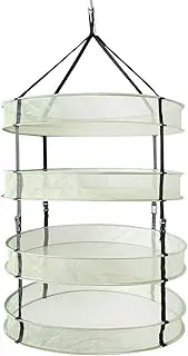 iPower 2ft 4Layer Green Mesh Hanging Herb Drying Rack Dry Net with Foldable Heavy Rings, Collapsible Hydroponic Plant Bud Heavy Duty Hang Dryer Net