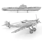 Fascinations Metal Earth Messerschmitt Bf-109 & German U-Boat Type XXI Model Kit