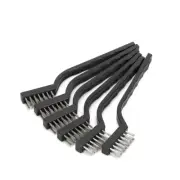 6x Steel Small Brush Set Cleaning Brushes Wire Rust Sparks Wheels Scrub 170mm
