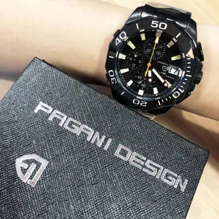 PAGANI DESIGN 黑水鬼 潛水錶系列黑鋼錶 PD-1617【Watch On-line Store】