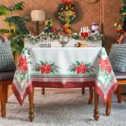 Christmas Tablecloth Red Floral Rectangle Tablecloths 52"x70" Christmas Floral