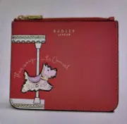 RADLEY Magic Carousel Bright Pink Leather Medium Small Zip Coin Purse NEW