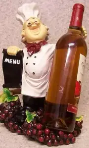 Wine Bottle Holder Seasonal Thanksgiving Sculpture Country Chef & Menu Board NEW