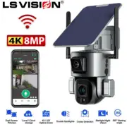 Wireless 4K WiFi/4G 8MP Dual Lens Solar Security Camera 4X/10X Zoom PTZ Camera