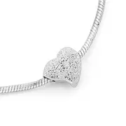Silver 25cm Sliding Stardust Heart Anklet