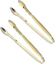 Zerodeko 2pcs Gold Plated Stainless Steel Tongs for Sugar Cubes and Ice Premium Mini Serving Tongs for Tea Parties Coffee Bars and Home Entertaining