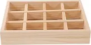 Healvian Wooden Jewelry Tray 12 Compartment Storage Plate Fashion Sturdy for Rings Bracelets Necklaces Earrings