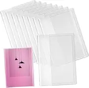 GLEAVI 10pcs Transparent Book Covers Clear Book Protectors with Nonslip Application Textbook Sleeves for School and Office Use Protect Against Damage and Spills