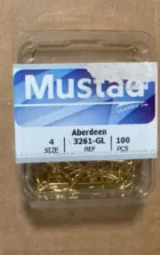 Mustad Hooks Aberdeen 3261-GL 100s Sz4 NIP