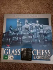 Glass Chess & Checkers Set - by Cardinal 2009 - NEW In Box