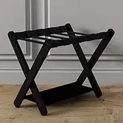 Guest Room Luggage Rack, Folding Suitcase Stand Luggage Rack, Hotel Luggage Rack, Solid Wood Portable Folding Rack, Luggage Storage Rack, for Hotel Rooms (Color : Brown, Size : 70x43x50cm) (
