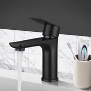 ACA Bathroom Black Lever Handle Basin Mixer Tap Vanity Sink Round Faucet