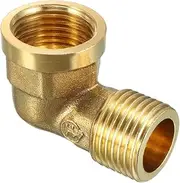 uxcell Brass Elbow Pipe Fitting 90 Degree 1/2 BSP Male X 1/2 PT Female Coupler
