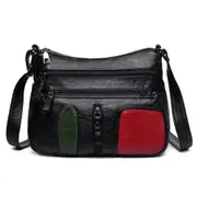 Fashion Women Shoulder Messenger Handbag PU Leather Soft Multi-pocket Zipper Ladies Girls Shopping Crossbody Bag