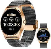 XCOAST JOLI Women's Smartwatch Fitness Tracker iOS & Android, Milanese Bracelet, IP67 Waterproof, Heart Rate, Blood Pressure, Blood Oxygen