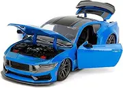 2024 Dark Horse Blue Metallic with Black and Gray Stripes Bigtime Muscle Series 1/24 Diecast Model Car by Jada 35276