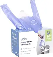 Ubbi Disposable Diaper Sacks, Lavender scented, Easy-To-Tie Tabs, Made with Recycled Material, To Use at Home or On-The-Go, 400 counts