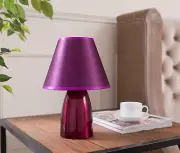 Kings Brand Furniture – Wayne Metal Base with Fabric Shade Table Lamp (Purple)
